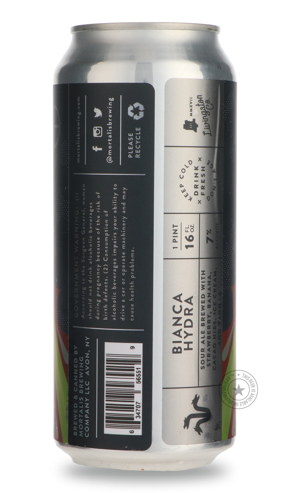 -Mortalis- Bianca Hydra / Omnipollo-Sour / Wild & Fruity- Only @ Beer Republic - The best online beer store for American & Canadian craft beer - Buy beer online from the USA and Canada - Bier online kopen - Amerikaans bier kopen - Craft beer store - Craft beer kopen - Amerikanisch bier kaufen - Bier online kaufen - Acheter biere online - IPA - Stout - Porter - New England IPA - Hazy IPA - Imperial Stout - Barrel Aged - Barrel Aged Imperial Stout - Brown - Dark beer - Blond - Blonde - Pilsner - Lager - Wheat