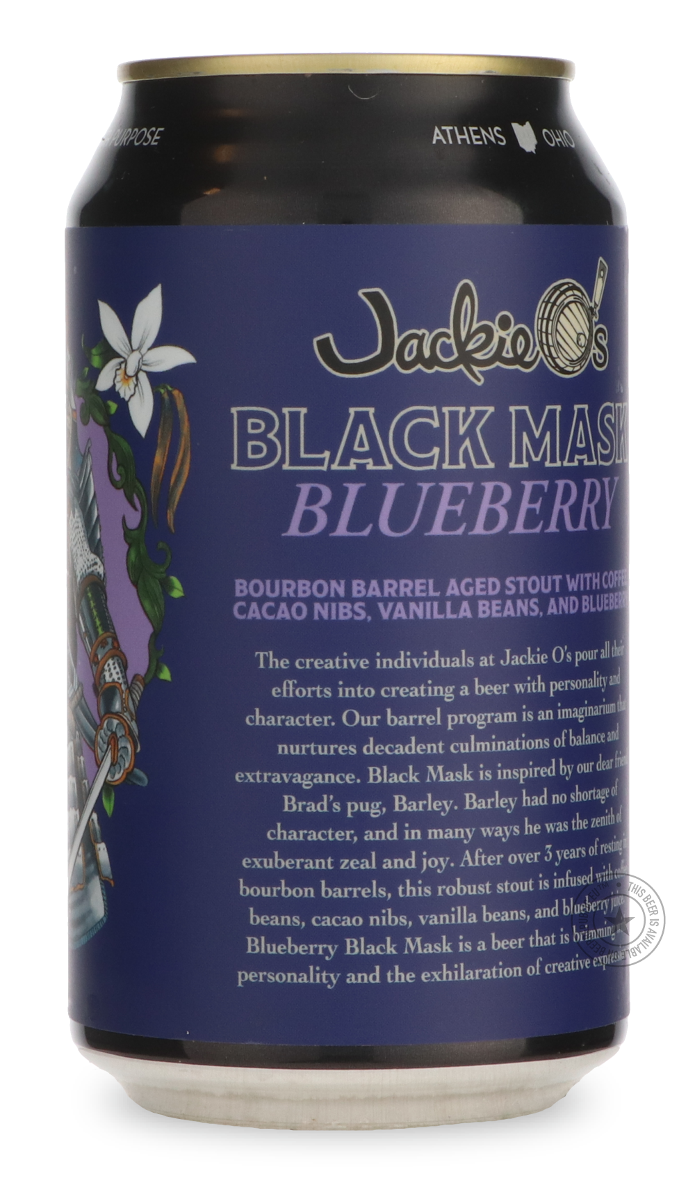 Jackie O's- Blueberry Black Mask-Stout & Porter- Only @ Beer Republic - The best online beer store for American & Canadian craft beer - Buy beer online from the USA and Canada - Bier online kopen - Amerikaans bier kopen - Craft beer store - Craft beer kopen - Amerikanisch bier kaufen - Bier online kaufen - Acheter biere online - IPA - Stout - Porter - New England IPA - Hazy IPA - Imperial Stout - Barrel Aged - Barrel Aged Imperial Stout - Brown - Dark beer - Blond - Blonde - Pilsner - Lager - Wheat - Weizen