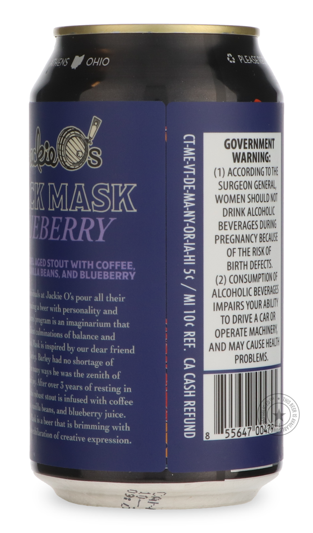 Jackie O's- Blueberry Black Mask-Stout & Porter- Only @ Beer Republic - The best online beer store for American & Canadian craft beer - Buy beer online from the USA and Canada - Bier online kopen - Amerikaans bier kopen - Craft beer store - Craft beer kopen - Amerikanisch bier kaufen - Bier online kaufen - Acheter biere online - IPA - Stout - Porter - New England IPA - Hazy IPA - Imperial Stout - Barrel Aged - Barrel Aged Imperial Stout - Brown - Dark beer - Blond - Blonde - Pilsner - Lager - Wheat - Weizen