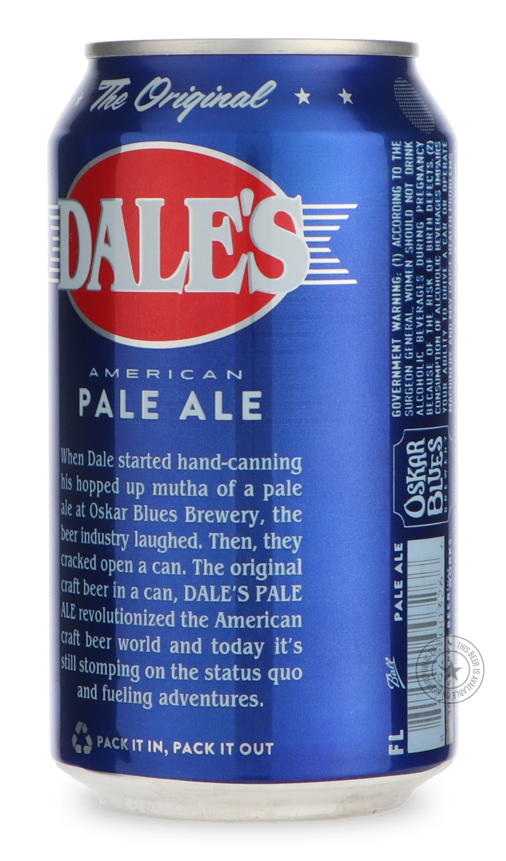 Oskar Blues- Dale's Pale Ale-Pale- Only @ Beer Republic - The best online beer store for American & Canadian craft beer - Buy beer online from the USA and Canada - Bier online kopen - Amerikaans bier kopen - Craft beer store - Craft beer kopen - Amerikanisch bier kaufen - Bier online kaufen - Acheter biere online - IPA - Stout - Porter - New England IPA - Hazy IPA - Imperial Stout - Barrel Aged - Barrel Aged Imperial Stout - Brown - Dark beer - Blond - Blonde - Pilsner - Lager - Wheat - Weizen - Amber - Bar