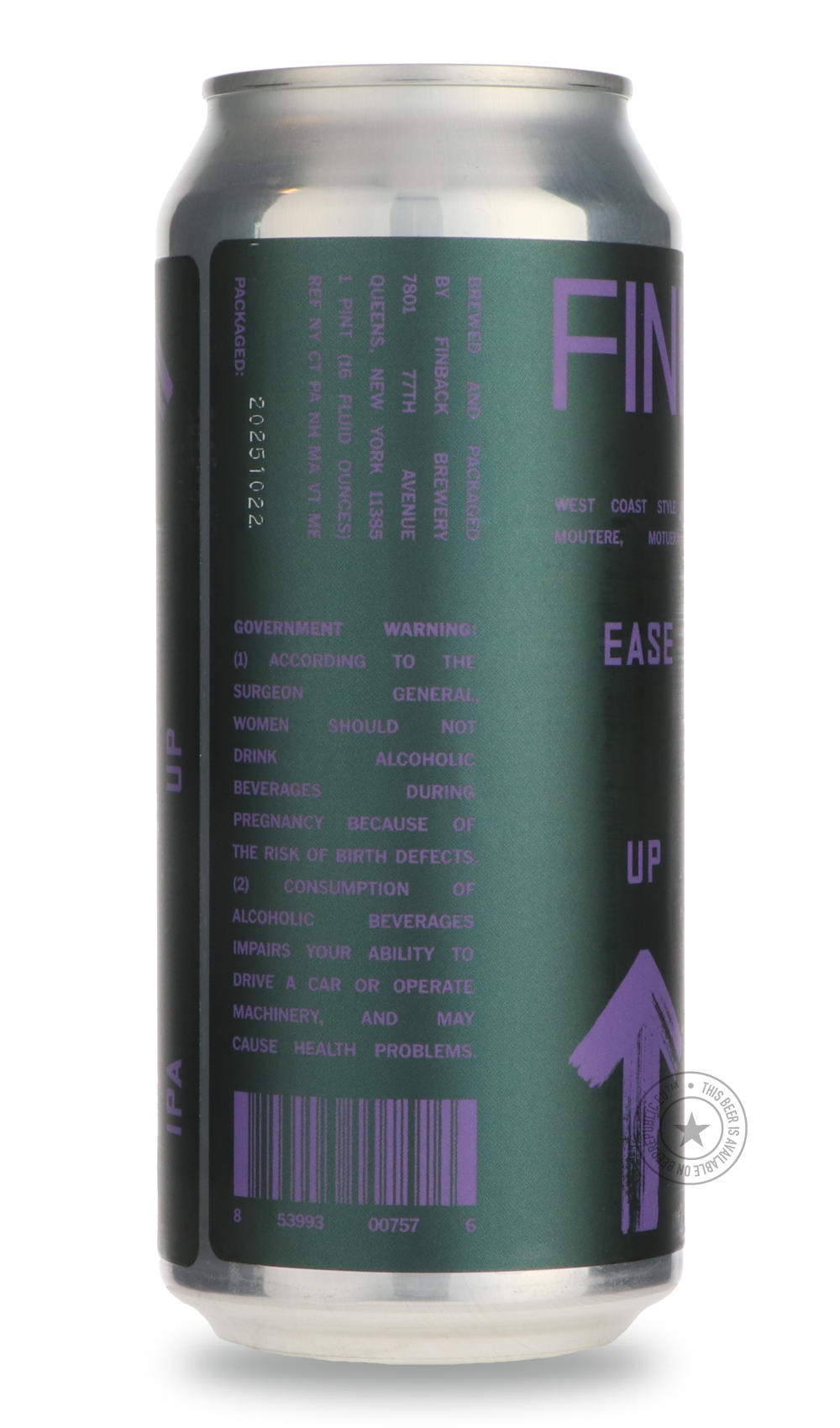 -Finback- Ease Up-IPA- Only @ Beer Republic - The best online beer store for American & Canadian craft beer - Buy beer online from the USA and Canada - Bier online kopen - Amerikaans bier kopen - Craft beer store - Craft beer kopen - Amerikanisch bier kaufen - Bier online kaufen - Acheter biere online - IPA - Stout - Porter - New England IPA - Hazy IPA - Imperial Stout - Barrel Aged - Barrel Aged Imperial Stout - Brown - Dark beer - Blond - Blonde - Pilsner - Lager - Wheat - Weizen - Amber - Barley Wine - Q