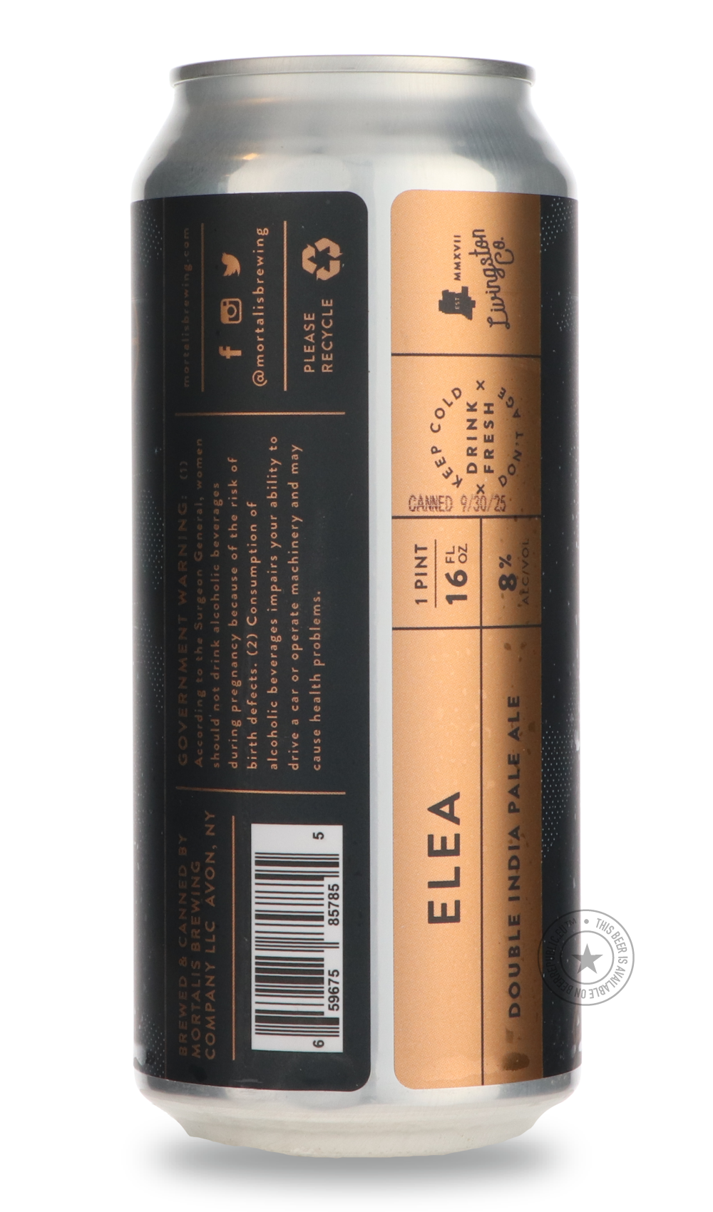 -Mortalis- Elea-IPA- Only @ Beer Republic - The best online beer store for American & Canadian craft beer - Buy beer online from the USA and Canada - Bier online kopen - Amerikaans bier kopen - Craft beer store - Craft beer kopen - Amerikanisch bier kaufen - Bier online kaufen - Acheter biere online - IPA - Stout - Porter - New England IPA - Hazy IPA - Imperial Stout - Barrel Aged - Barrel Aged Imperial Stout - Brown - Dark beer - Blond - Blonde - Pilsner - Lager - Wheat - Weizen - Amber - Barley Wine - Qua