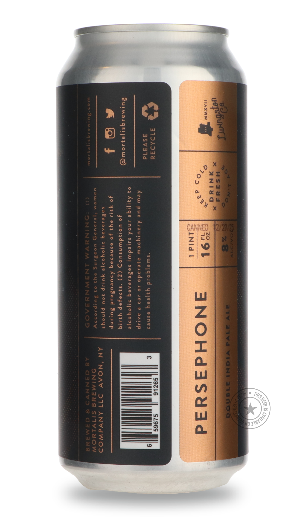 Mortalis- Persephone-IPA- Only @ Beer Republic - The best online beer store for American & Canadian craft beer - Buy beer online from the USA and Canada - Bier online kopen - Amerikaans bier kopen - Craft beer store - Craft beer kopen - Amerikanisch bier kaufen - Bier online kaufen - Acheter biere online - IPA - Stout - Porter - New England IPA - Hazy IPA - Imperial Stout - Barrel Aged - Barrel Aged Imperial Stout - Brown - Dark beer - Blond - Blonde - Pilsner - Lager - Wheat - Weizen - Amber - Barley Wine