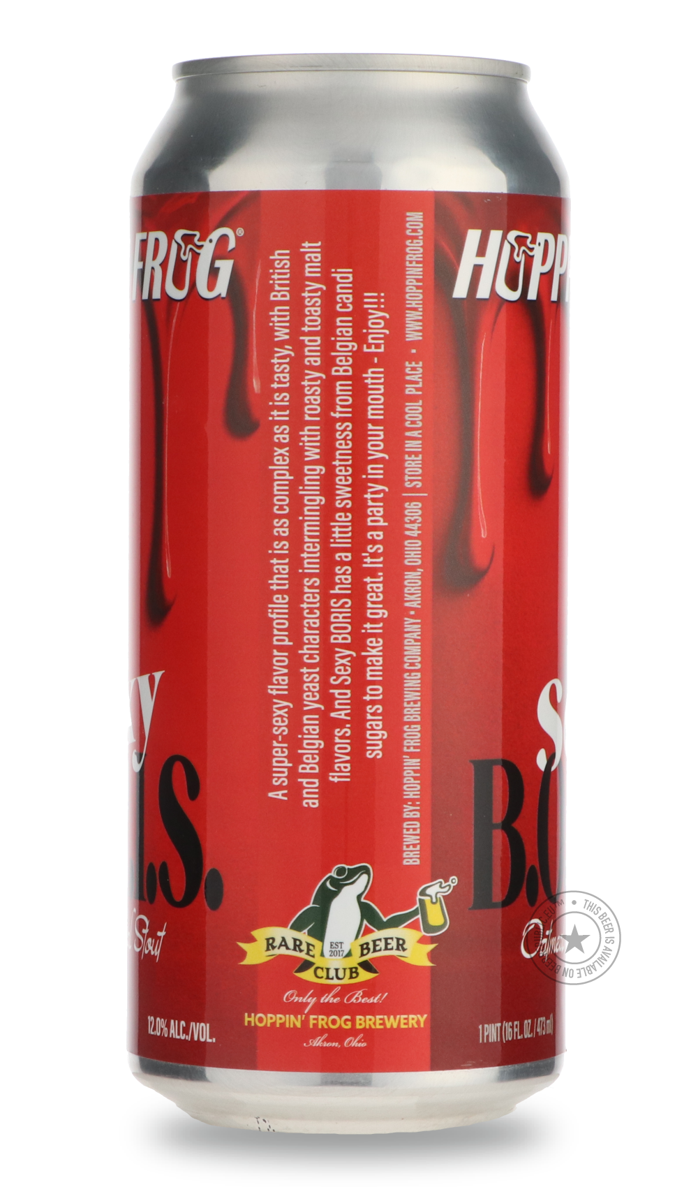 Hoppin' Frog- Sexy B.O.R.I.S.-Stout & Porter- Only @ Beer Republic - The best online beer store for American & Canadian craft beer - Buy beer online from the USA and Canada - Bier online kopen - Amerikaans bier kopen - Craft beer store - Craft beer kopen - Amerikanisch bier kaufen - Bier online kaufen - Acheter biere online - IPA - Stout - Porter - New England IPA - Hazy IPA - Imperial Stout - Barrel Aged - Barrel Aged Imperial Stout - Brown - Dark beer - Blond - Blonde - Pilsner - Lager - Wheat - Weizen -