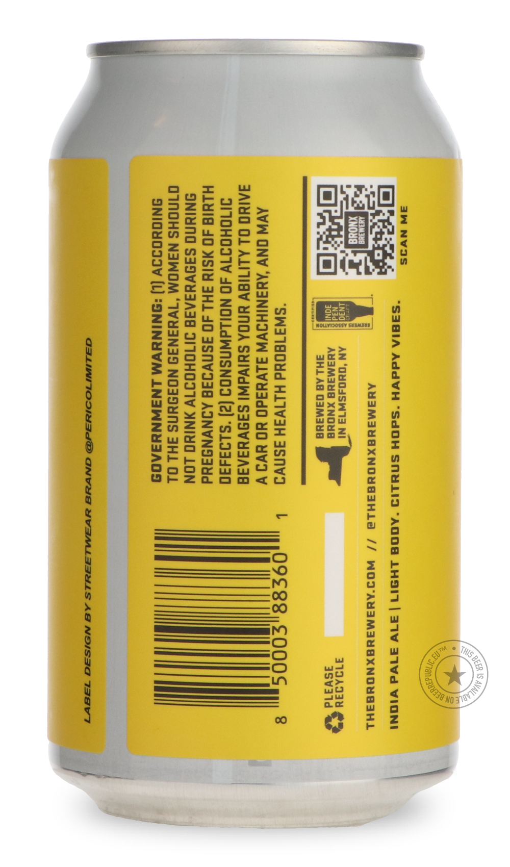 Bronx- Smile My Guy Happy Hoppy IPA-IPA- Only @ Beer Republic - The best online beer store for American & Canadian craft beer - Buy beer online from the USA and Canada - Bier online kopen - Amerikaans bier kopen - Craft beer store - Craft beer kopen - Amerikanisch bier kaufen - Bier online kaufen - Acheter biere online - IPA - Stout - Porter - New England IPA - Hazy IPA - Imperial Stout - Barrel Aged - Barrel Aged Imperial Stout - Brown - Dark beer - Blond - Blonde - Pilsner - Lager - Wheat - Weizen - Amber
