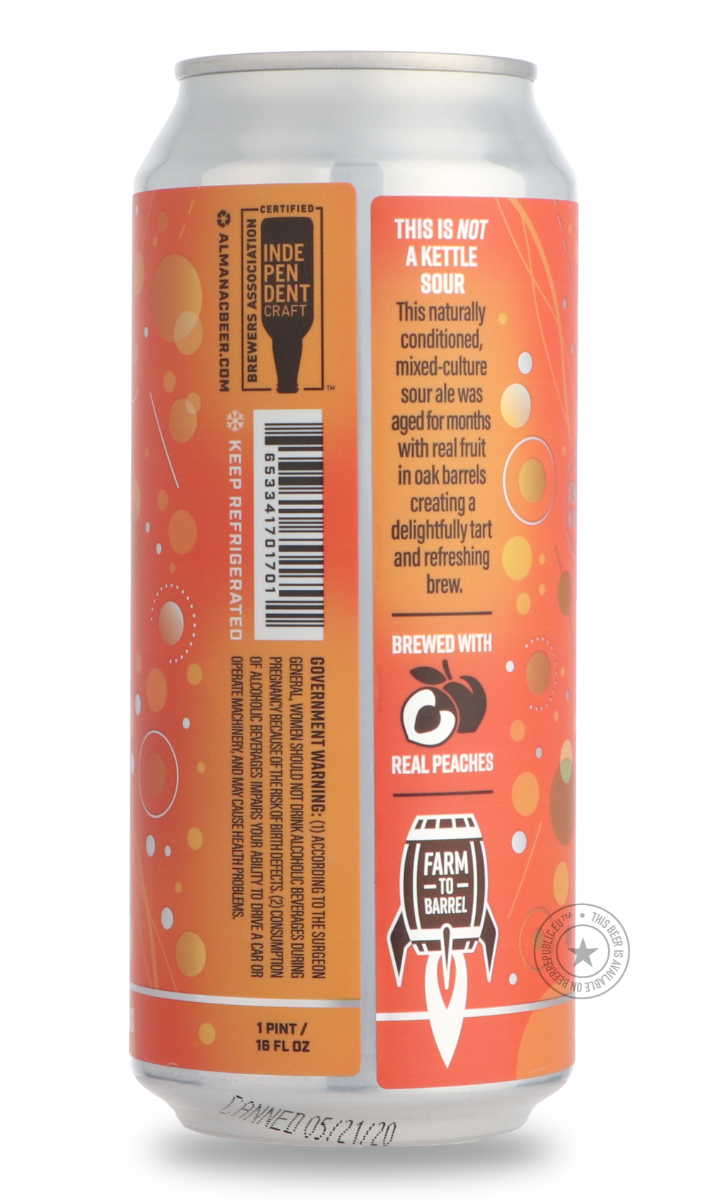 -Almanac- Peach Sournova-Sour / Wild & Fruity- Only @ Beer Republic - The best online beer store for American & Canadian craft beer - Buy beer online from the USA and Canada - Bier online kopen - Amerikaans bier kopen - Craft beer store - Craft beer kopen - Amerikanisch bier kaufen - Bier online kaufen - Acheter biere online - IPA - Stout - Porter - New England IPA - Hazy IPA - Imperial Stout - Barrel Aged - Barrel Aged Imperial Stout - Brown - Dark beer - Blond - Blonde - Pilsner - Lager - Wheat - Weizen -