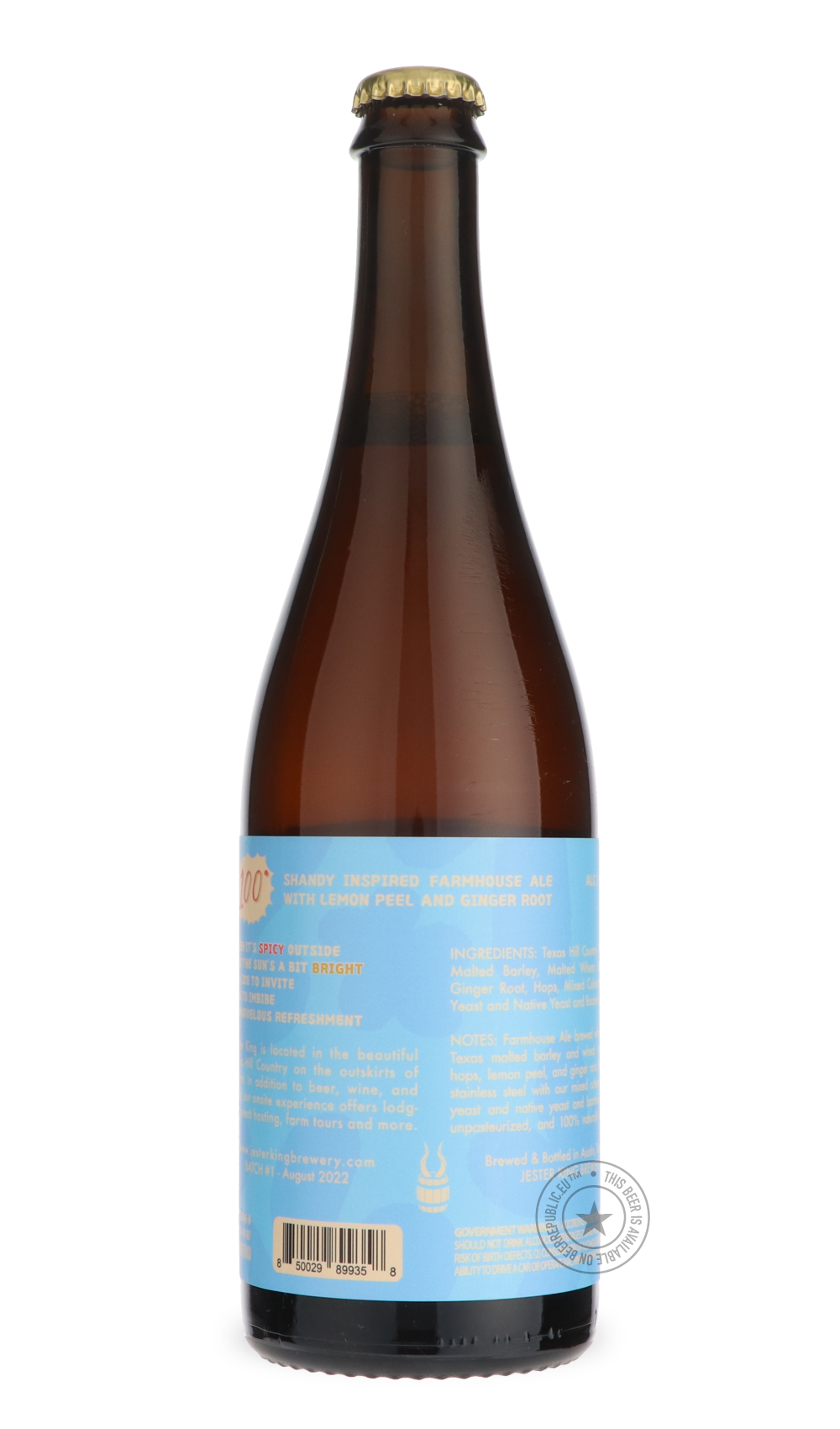 -Jester King- 100°-Sour / Wild & Fruity- Only @ Beer Republic - The best online beer store for American & Canadian craft beer - Buy beer online from the USA and Canada - Bier online kopen - Amerikaans bier kopen - Craft beer store - Craft beer kopen - Amerikanisch bier kaufen - Bier online kaufen - Acheter biere online - IPA - Stout - Porter - New England IPA - Hazy IPA - Imperial Stout - Barrel Aged - Barrel Aged Imperial Stout - Brown - Dark beer - Blond - Blonde - Pilsner - Lager - Wheat - Weizen - Amber