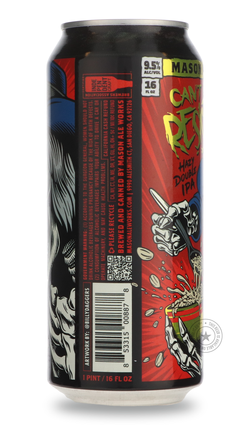 -Mason Ale Works- Can't Resist the Oats Double IPA-IPA- Only @ Beer Republic - The best online beer store for American & Canadian craft beer - Buy beer online from the USA and Canada - Bier online kopen - Amerikaans bier kopen - Craft beer store - Craft beer kopen - Amerikanisch bier kaufen - Bier online kaufen - Acheter biere online - IPA - Stout - Porter - New England IPA - Hazy IPA - Imperial Stout - Barrel Aged - Barrel Aged Imperial Stout - Brown - Dark beer - Blond - Blonde - Pilsner - Lager - Wheat -