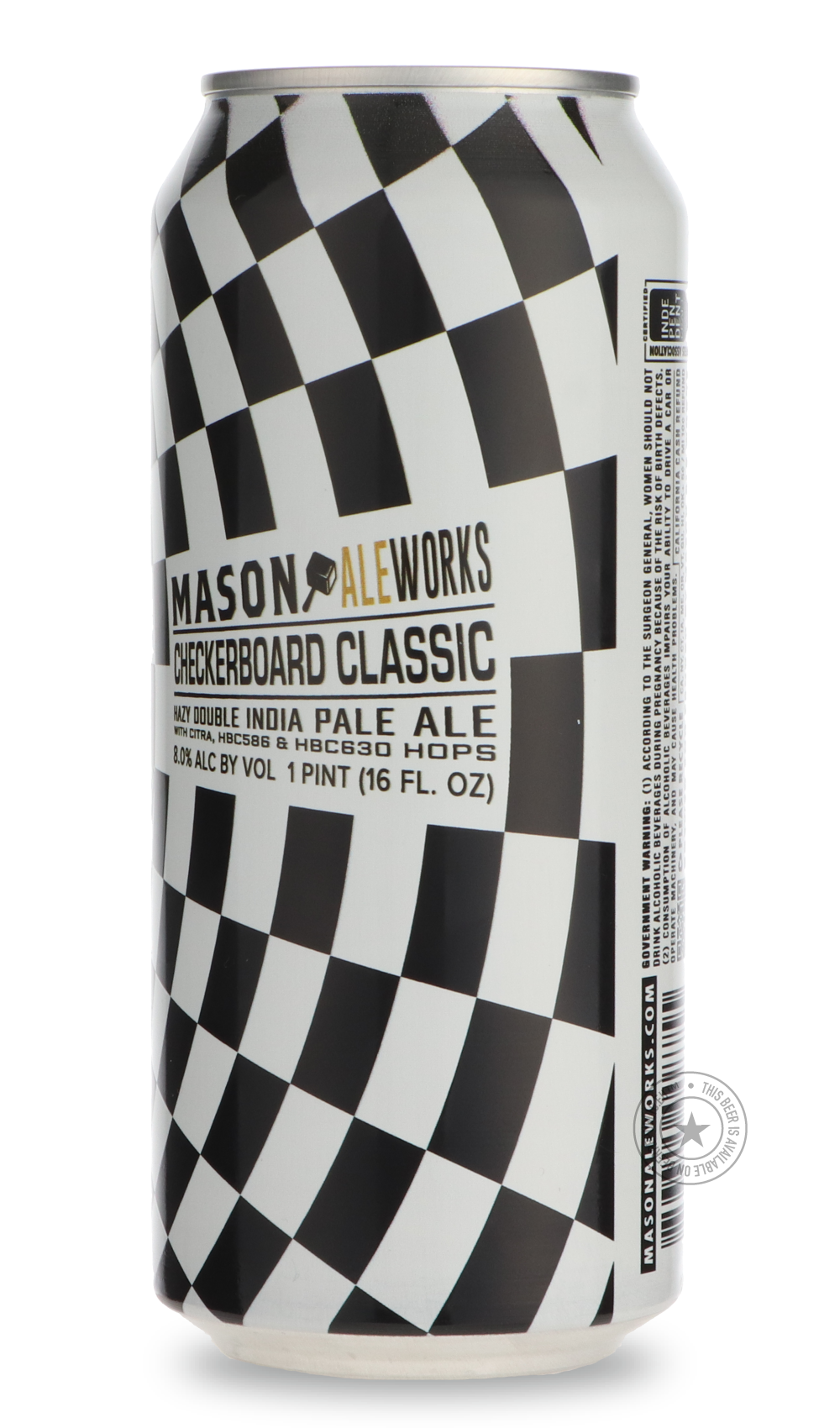 -Mason Ale Works- Checkerboard Classic-IPA- Only @ Beer Republic - The best online beer store for American & Canadian craft beer - Buy beer online from the USA and Canada - Bier online kopen - Amerikaans bier kopen - Craft beer store - Craft beer kopen - Amerikanisch bier kaufen - Bier online kaufen - Acheter biere online - IPA - Stout - Porter - New England IPA - Hazy IPA - Imperial Stout - Barrel Aged - Barrel Aged Imperial Stout - Brown - Dark beer - Blond - Blonde - Pilsner - Lager - Wheat - Weizen - Am
