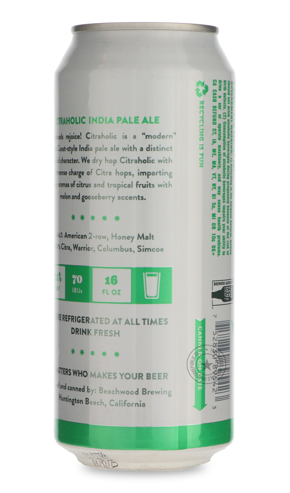 -Beachwood- Citraholic-IPA- Only @ Beer Republic - The best online beer store for American & Canadian craft beer - Buy beer online from the USA and Canada - Bier online kopen - Amerikaans bier kopen - Craft beer store - Craft beer kopen - Amerikanisch bier kaufen - Bier online kaufen - Acheter biere online - IPA - Stout - Porter - New England IPA - Hazy IPA - Imperial Stout - Barrel Aged - Barrel Aged Imperial Stout - Brown - Dark beer - Blond - Blonde - Pilsner - Lager - Wheat - Weizen - Amber - Barley Win