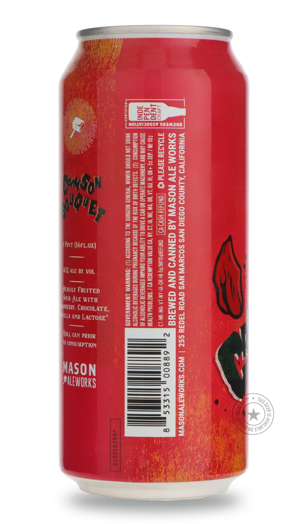 -Mason Ale Works- Crimson Bouquet-Sour / Wild & Fruity- Only @ Beer Republic - The best online beer store for American & Canadian craft beer - Buy beer online from the USA and Canada - Bier online kopen - Amerikaans bier kopen - Craft beer store - Craft beer kopen - Amerikanisch bier kaufen - Bier online kaufen - Acheter biere online - IPA - Stout - Porter - New England IPA - Hazy IPA - Imperial Stout - Barrel Aged - Barrel Aged Imperial Stout - Brown - Dark beer - Blond - Blonde - Pilsner - Lager - Wheat -