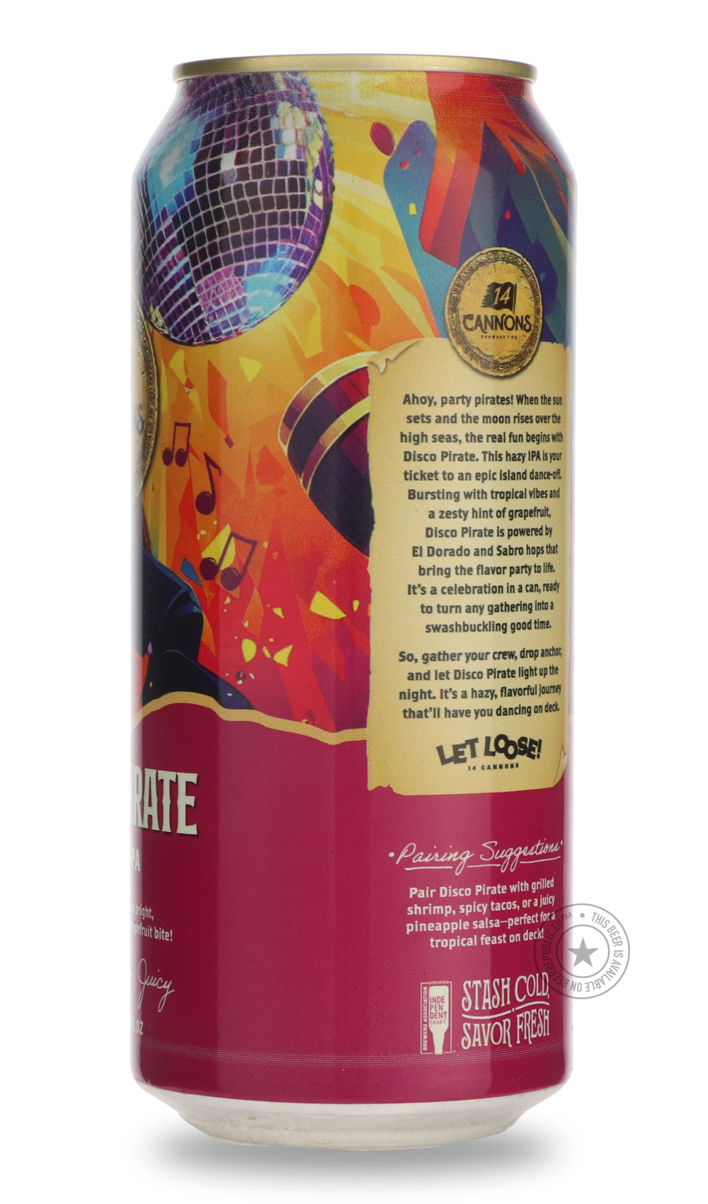 -14 Cannons- Disco Pirate-IPA- Only @ Beer Republic - The best online beer store for American & Canadian craft beer - Buy beer online from the USA and Canada - Bier online kopen - Amerikaans bier kopen - Craft beer store - Craft beer kopen - Amerikanisch bier kaufen - Bier online kaufen - Acheter biere online - IPA - Stout - Porter - New England IPA - Hazy IPA - Imperial Stout - Barrel Aged - Barrel Aged Imperial Stout - Brown - Dark beer - Blond - Blonde - Pilsner - Lager - Wheat - Weizen - Amber - Barley 