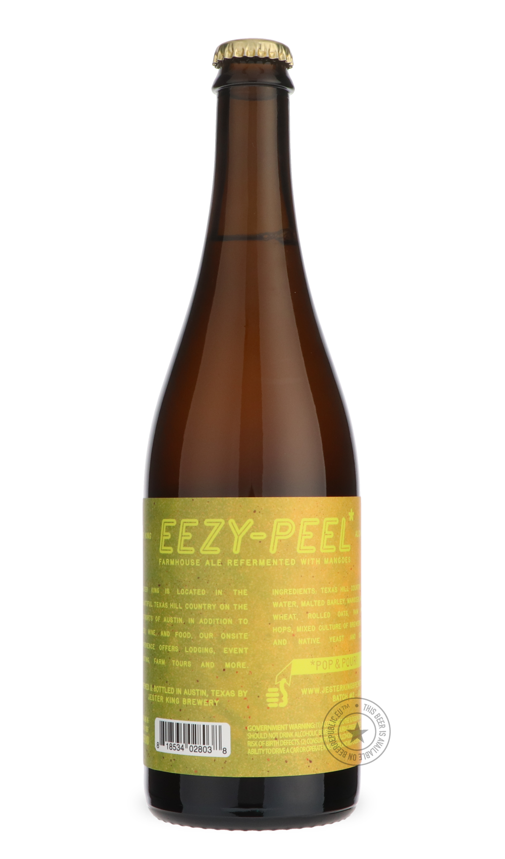 -Jester King- Eezy Peel-Sour / Wild & Fruity- Only @ Beer Republic - The best online beer store for American & Canadian craft beer - Buy beer online from the USA and Canada - Bier online kopen - Amerikaans bier kopen - Craft beer store - Craft beer kopen - Amerikanisch bier kaufen - Bier online kaufen - Acheter biere online - IPA - Stout - Porter - New England IPA - Hazy IPA - Imperial Stout - Barrel Aged - Barrel Aged Imperial Stout - Brown - Dark beer - Blond - Blonde - Pilsner - Lager - Wheat - Weizen - 