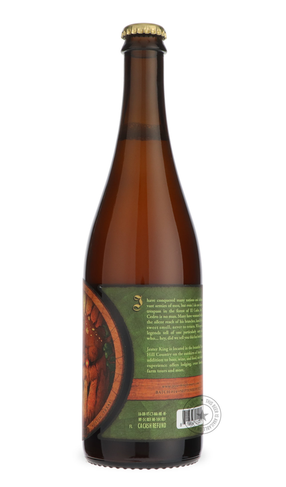 -Jester King- El Cedro Batch #14-Sour / Wild & Fruity- Only @ Beer Republic - The best online beer store for American & Canadian craft beer - Buy beer online from the USA and Canada - Bier online kopen - Amerikaans bier kopen - Craft beer store - Craft beer kopen - Amerikanisch bier kaufen - Bier online kaufen - Acheter biere online - IPA - Stout - Porter - New England IPA - Hazy IPA - Imperial Stout - Barrel Aged - Barrel Aged Imperial Stout - Brown - Dark beer - Blond - Blonde - Pilsner - Lager - Wheat - 