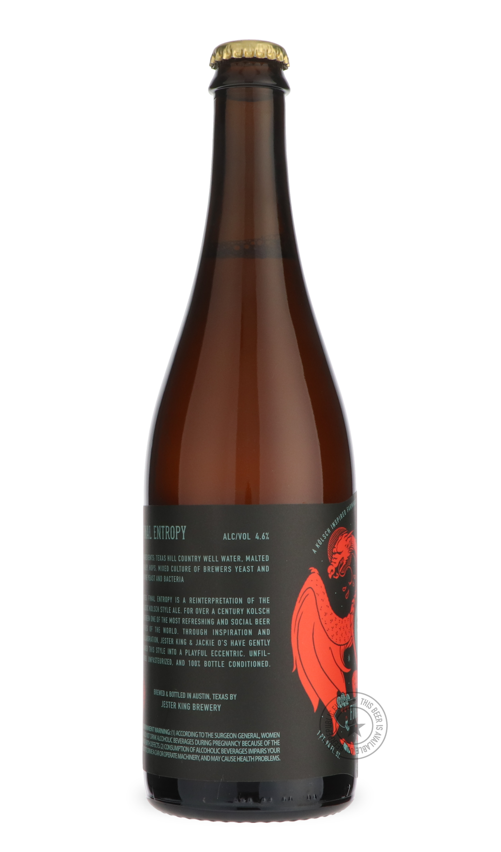 -Jester King- Final Entropy Batch #3 / Jackie O's-Sour / Wild & Fruity- Only @ Beer Republic - The best online beer store for American & Canadian craft beer - Buy beer online from the USA and Canada - Bier online kopen - Amerikaans bier kopen - Craft beer store - Craft beer kopen - Amerikanisch bier kaufen - Bier online kaufen - Acheter biere online - IPA - Stout - Porter - New England IPA - Hazy IPA - Imperial Stout - Barrel Aged - Barrel Aged Imperial Stout - Brown - Dark beer - Blond - Blonde - Pilsner -