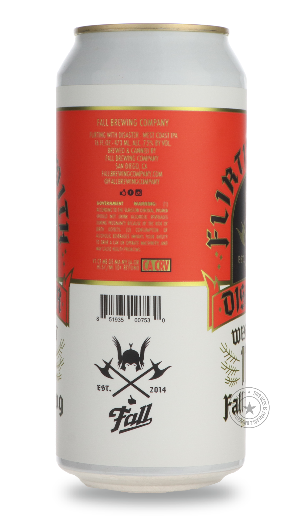 -Fall Brewing- Flirting With Disaster-IPA- Only @ Beer Republic - The best online beer store for American & Canadian craft beer - Buy beer online from the USA and Canada - Bier online kopen - Amerikaans bier kopen - Craft beer store - Craft beer kopen - Amerikanisch bier kaufen - Bier online kaufen - Acheter biere online - IPA - Stout - Porter - New England IPA - Hazy IPA - Imperial Stout - Barrel Aged - Barrel Aged Imperial Stout - Brown - Dark beer - Blond - Blonde - Pilsner - Lager - Wheat - Weizen - Amb