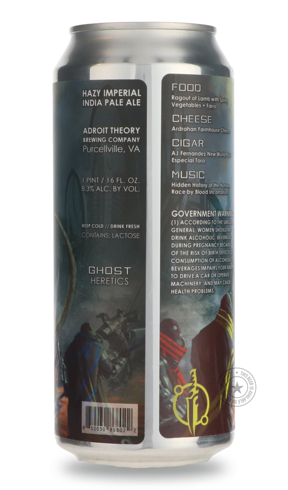 -Adroit Theory- IX Heretics Edition (Ghost HERETICS)-IPA- Only @ Beer Republic - The best online beer store for American & Canadian craft beer - Buy beer online from the USA and Canada - Bier online kopen - Amerikaans bier kopen - Craft beer store - Craft beer kopen - Amerikanisch bier kaufen - Bier online kaufen - Acheter biere online - IPA - Stout - Porter - New England IPA - Hazy IPA - Imperial Stout - Barrel Aged - Barrel Aged Imperial Stout - Brown - Dark beer - Blond - Blonde - Pilsner - Lager - Wheat