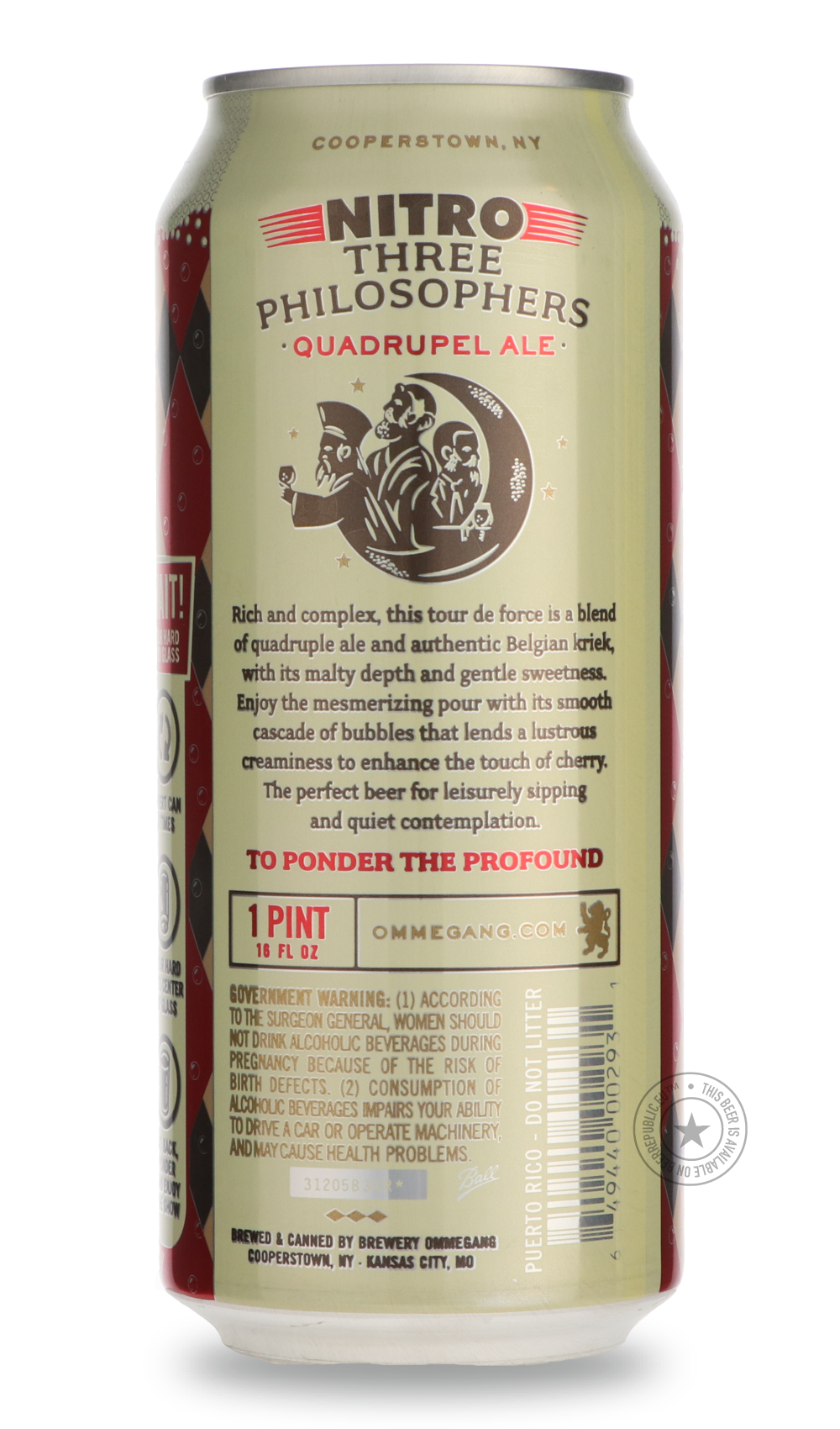 -Ommegang- Nitro Three Philosophers-Brown & Dark- Only @ Beer Republic - The best online beer store for American & Canadian craft beer - Buy beer online from the USA and Canada - Bier online kopen - Amerikaans bier kopen - Craft beer store - Craft beer kopen - Amerikanisch bier kaufen - Bier online kaufen - Acheter biere online - IPA - Stout - Porter - New England IPA - Hazy IPA - Imperial Stout - Barrel Aged - Barrel Aged Imperial Stout - Brown - Dark beer - Blond - Blonde - Pilsner - Lager - Wheat - Weize