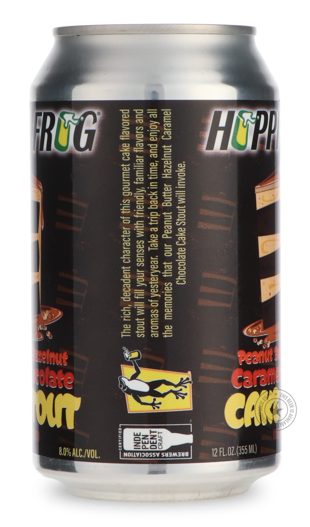 Hoppin' Frog- Peanut Butter Hazelnut Caramel Chocolate Cake Stout-Stout & Porter- Only @ Beer Republic - The best online beer store for American & Canadian craft beer - Buy beer online from the USA and Canada - Bier online kopen - Amerikaans bier kopen - Craft beer store - Craft beer kopen - Amerikanisch bier kaufen - Bier online kaufen - Acheter biere online - IPA - Stout - Porter - New England IPA - Hazy IPA - Imperial Stout - Barrel Aged - Barrel Aged Imperial Stout - Brown - Dark beer - Blond - Blonde -