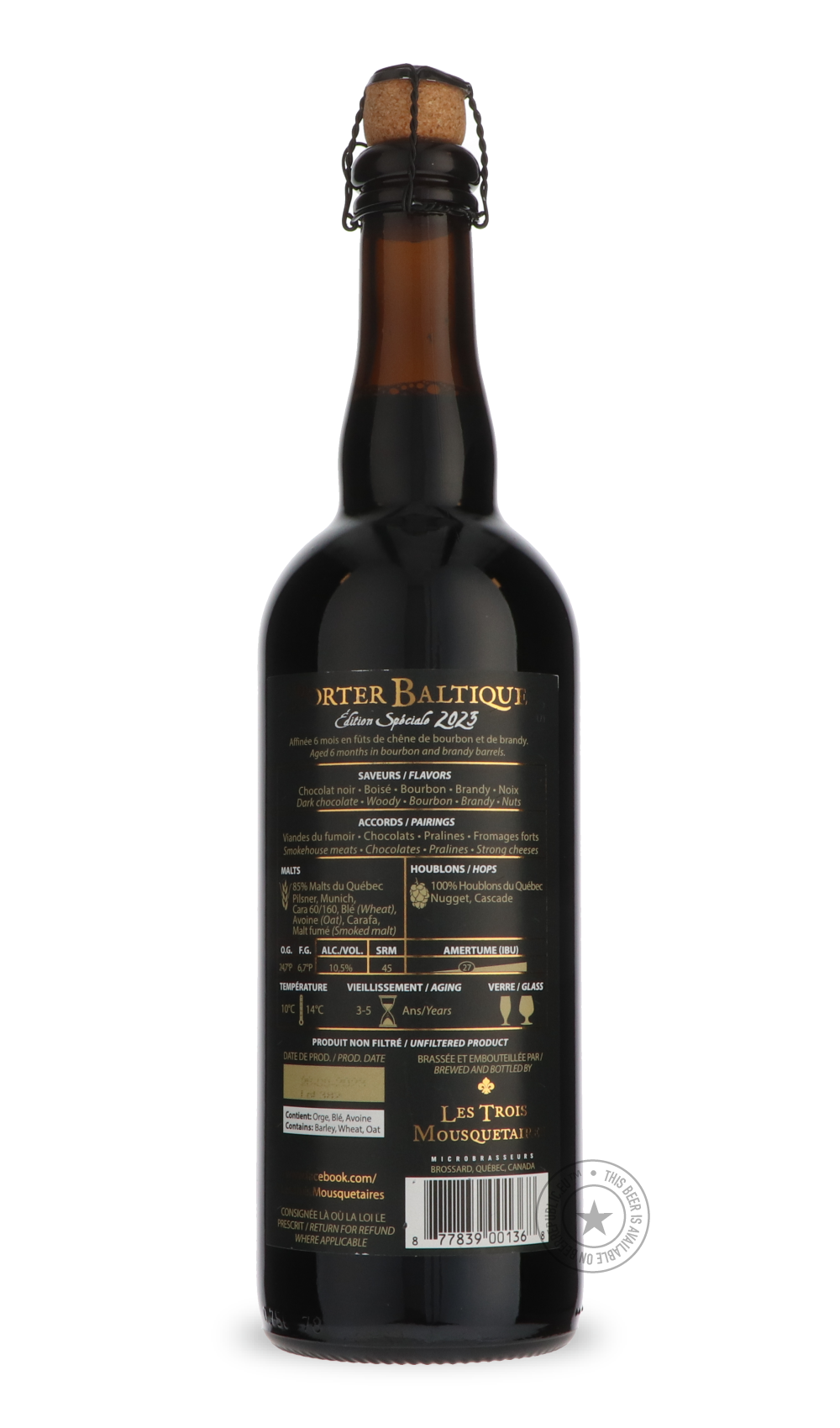 -Les Trois Mousquetaires- Porter Baltique Grande Cuvee 2023-Stout & Porter- Only @ Beer Republic - The best online beer store for American & Canadian craft beer - Buy beer online from the USA and Canada - Bier online kopen - Amerikaans bier kopen - Craft beer store - Craft beer kopen - Amerikanisch bier kaufen - Bier online kaufen - Acheter biere online - IPA - Stout - Porter - New England IPA - Hazy IPA - Imperial Stout - Barrel Aged - Barrel Aged Imperial Stout - Brown - Dark beer - Blond - Blonde - Pilsn