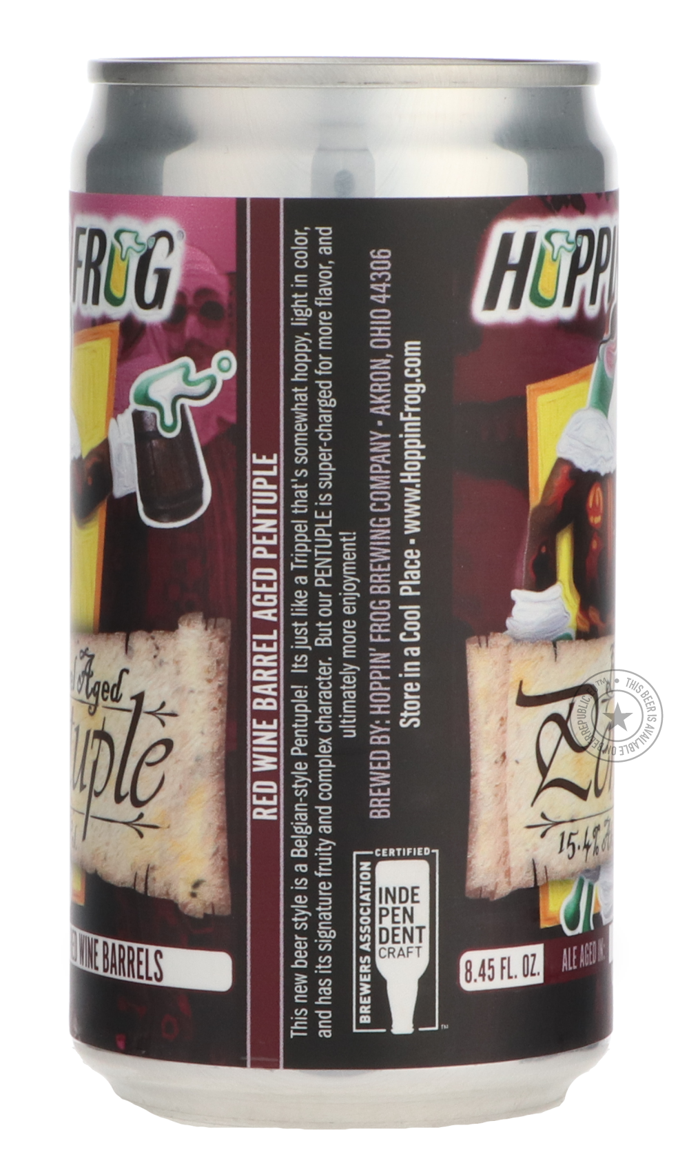 -Hoppin' Frog- Red Wine Barrel-Aged Pentuple-Pale- Only @ Beer Republic - The best online beer store for American & Canadian craft beer - Buy beer online from the USA and Canada - Bier online kopen - Amerikaans bier kopen - Craft beer store - Craft beer kopen - Amerikanisch bier kaufen - Bier online kaufen - Acheter biere online - IPA - Stout - Porter - New England IPA - Hazy IPA - Imperial Stout - Barrel Aged - Barrel Aged Imperial Stout - Brown - Dark beer - Blond - Blonde - Pilsner - Lager - Wheat - Weiz