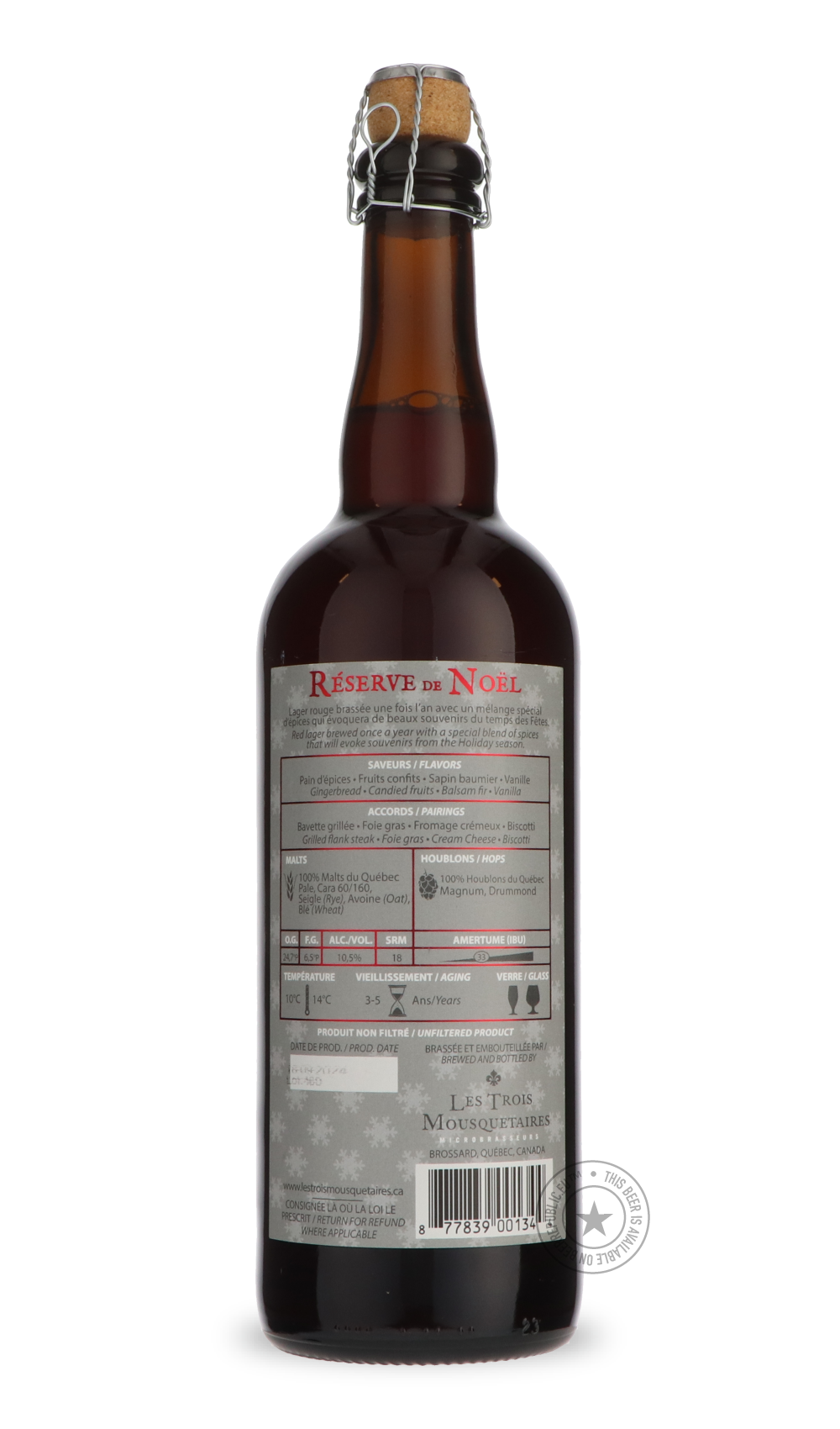 -Les Trois Mousquetaires- Réserve de Noël-Brown & Dark- Only @ Beer Republic - The best online beer store for American & Canadian craft beer - Buy beer online from the USA and Canada - Bier online kopen - Amerikaans bier kopen - Craft beer store - Craft beer kopen - Amerikanisch bier kaufen - Bier online kaufen - Acheter biere online - IPA - Stout - Porter - New England IPA - Hazy IPA - Imperial Stout - Barrel Aged - Barrel Aged Imperial Stout - Brown - Dark beer - Blond - Blonde - Pilsner - Lager - Wheat -