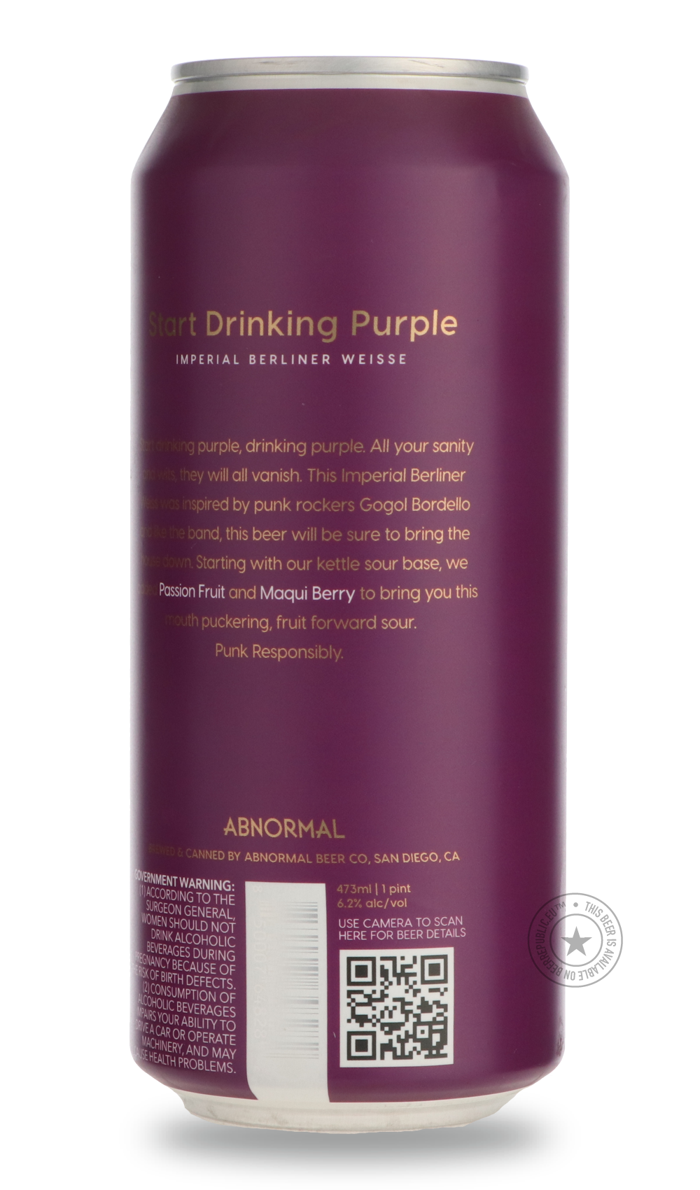 -Abnormal- Start Drinking Purple-Sour / Wild & Fruity- Only @ Beer Republic - The best online beer store for American & Canadian craft beer - Buy beer online from the USA and Canada - Bier online kopen - Amerikaans bier kopen - Craft beer store - Craft beer kopen - Amerikanisch bier kaufen - Bier online kaufen - Acheter biere online - IPA - Stout - Porter - New England IPA - Hazy IPA - Imperial Stout - Barrel Aged - Barrel Aged Imperial Stout - Brown - Dark beer - Blond - Blonde - Pilsner - Lager - Wheat - 