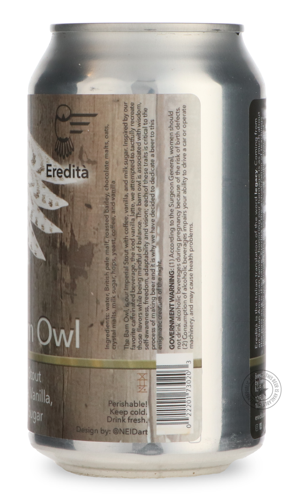 -Eredità- The Barn Owl-Stout & Porter- Only @ Beer Republic - The best online beer store for American & Canadian craft beer - Buy beer online from the USA and Canada - Bier online kopen - Amerikaans bier kopen - Craft beer store - Craft beer kopen - Amerikanisch bier kaufen - Bier online kaufen - Acheter biere online - IPA - Stout - Porter - New England IPA - Hazy IPA - Imperial Stout - Barrel Aged - Barrel Aged Imperial Stout - Brown - Dark beer - Blond - Blonde - Pilsner - Lager - Wheat - Weizen - Amber -