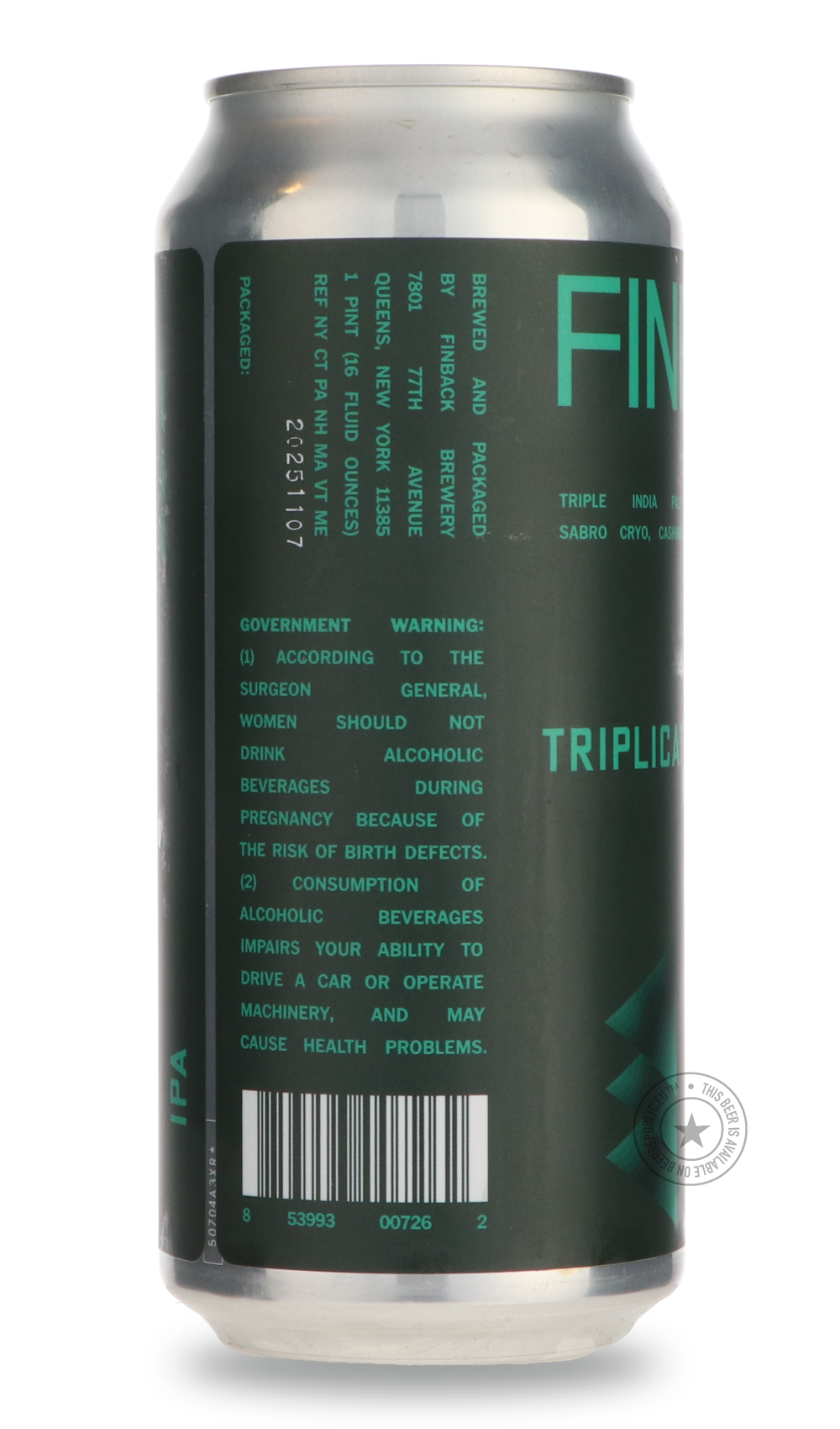 Finback- Triplicate-IPA- Only @ Beer Republic - The best online beer store for American & Canadian craft beer - Buy beer online from the USA and Canada - Bier online kopen - Amerikaans bier kopen - Craft beer store - Craft beer kopen - Amerikanisch bier kaufen - Bier online kaufen - Acheter biere online - IPA - Stout - Porter - New England IPA - Hazy IPA - Imperial Stout - Barrel Aged - Barrel Aged Imperial Stout - Brown - Dark beer - Blond - Blonde - Pilsner - Lager - Wheat - Weizen - Amber - Barley Wine -