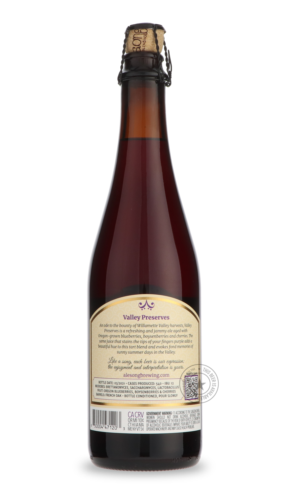 -Alesong- Valley Preserves 2021-Sour / Wild & Fruity- Only @ Beer Republic - The best online beer store for American & Canadian craft beer - Buy beer online from the USA and Canada - Bier online kopen - Amerikaans bier kopen - Craft beer store - Craft beer kopen - Amerikanisch bier kaufen - Bier online kaufen - Acheter biere online - IPA - Stout - Porter - New England IPA - Hazy IPA - Imperial Stout - Barrel Aged - Barrel Aged Imperial Stout - Brown - Dark beer - Blond - Blonde - Pilsner - Lager - Wheat - W