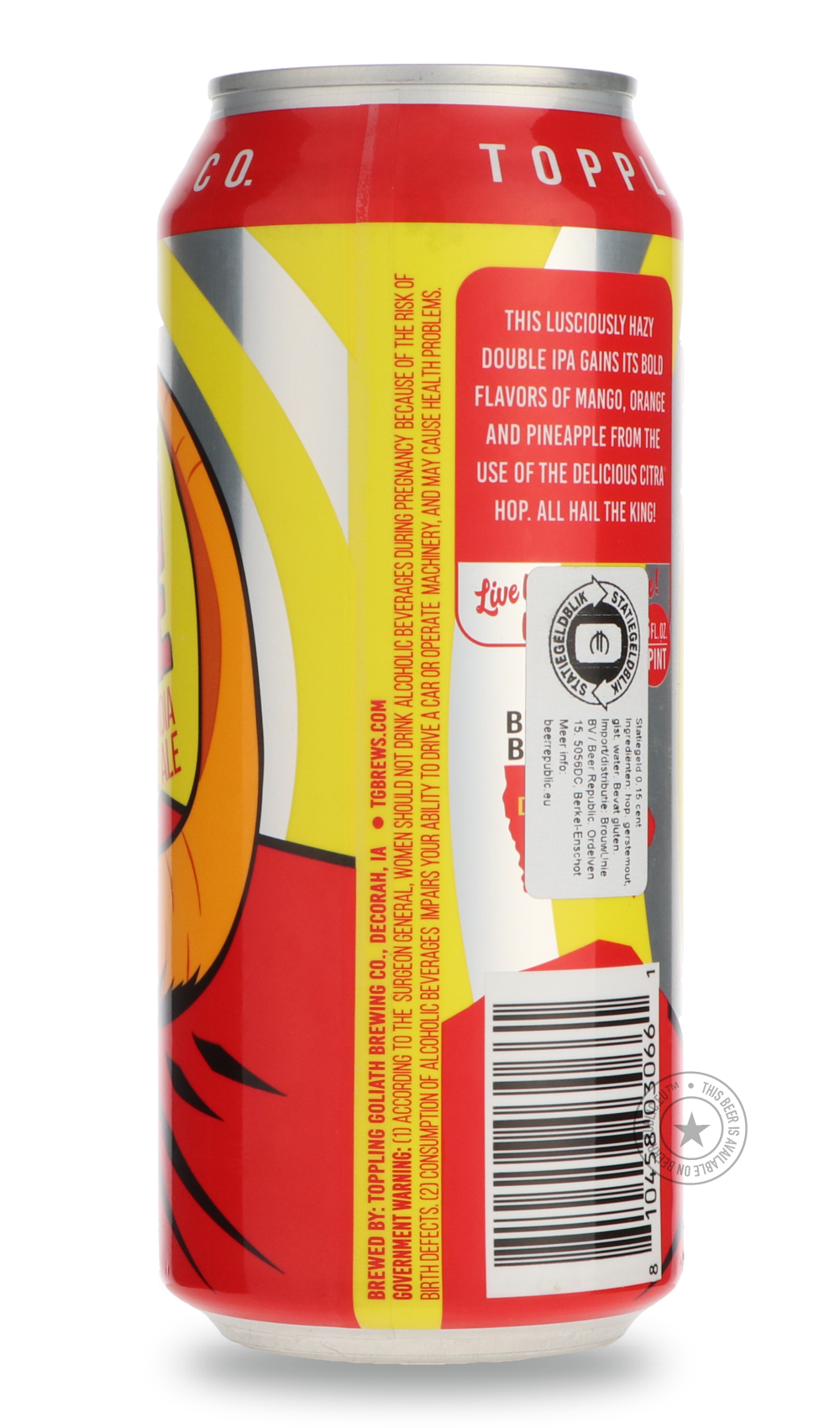 -Toppling Goliath- King Sue-IPA- Only @ Beer Republic - The best online beer store for American & Canadian craft beer - Buy beer online from the USA and Canada - Bier online kopen - Amerikaans bier kopen - Craft beer store - Craft beer kopen - Amerikanisch bier kaufen - Bier online kaufen - Acheter biere online - IPA - Stout - Porter - New England IPA - Hazy IPA - Imperial Stout - Barrel Aged - Barrel Aged Imperial Stout - Brown - Dark beer - Blond - Blonde - Pilsner - Lager - Wheat - Weizen - Amber - Barle